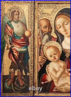 15th Century Sienese School Triptych Christ BENVENUTO DI GIOVANNI (1436-1518)