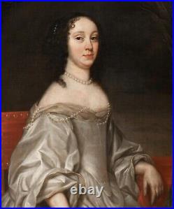 17th century Portrait Marie Louise Gonzaga Queen Of Poland Duchess of Lithuania