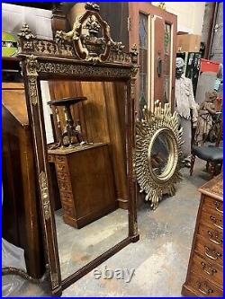 19th Century Antique Gilt Mirror, Large & Impressive. Very Thick Antique Glass