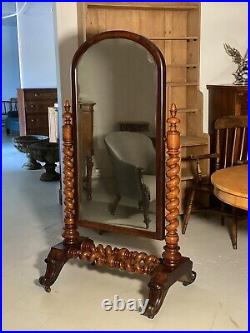 19th Century Large Cheval Antique Mirror