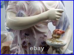 ANTIQUE Large Pair of 19th Century French Paris Porcelain LADY FIGURES