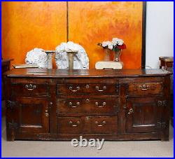 Antique 17th Century Oak Dresser Base Large Rustic