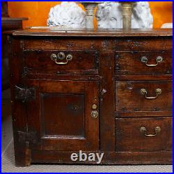 Antique 17th Century Oak Dresser Base Large Rustic