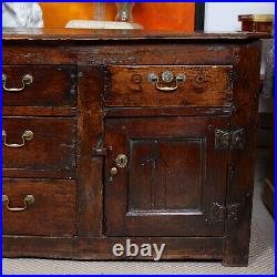 Antique 17th Century Oak Dresser Base Large Rustic