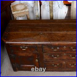 Antique 17th Century Oak Dresser Base Large Rustic