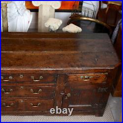 Antique 17th Century Oak Dresser Base Large Rustic