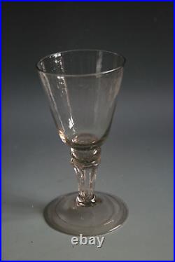 Antique 18th Century Large French Wine Glass With Folded Foot