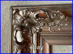 Antique 19th Century LARGE Ornate Gold Wooden Carved 3D Gilt Gesso Picture Frame