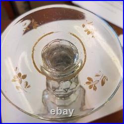 Antique 19th Century Large Drinking Glass / Goblet Decorated with Gilt 19.5cm