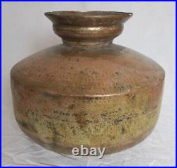 Antique 19th Century Large Indian Brass Pot / Matka. 14 litre Capacity 2.78 Kg