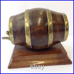 Antique 19th Century Large Treen Walnut Barrel Shape String Box 12cm