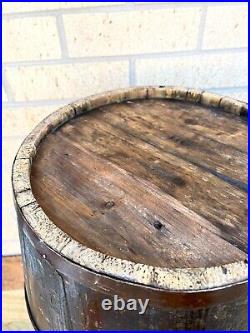 Antique 19th Century Large Wooden Chinese Rice Water Bucket
