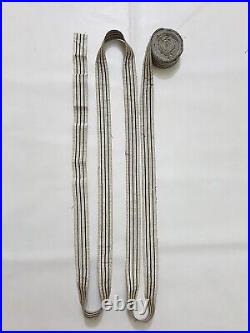 Antique 19th Century Metallic Silver Woven Braid Reel Large 932x3 cm