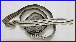 Antique 19th Century Metallic Silver Woven Braid Reel Large 932x3 cm