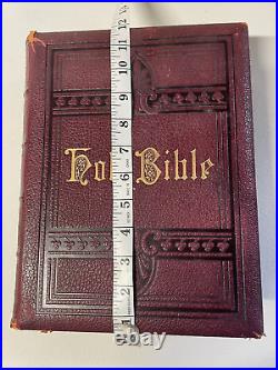 Antique 19th Century Oxford Press Henry Frowde The Holy Bible Large Red Cover