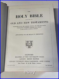 Antique 19th Century Oxford Press Henry Frowde The Holy Bible Large Red Cover