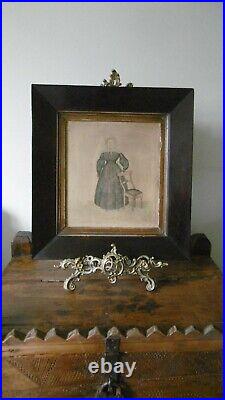 Antique, 19th century, English School, large watercolour painting, rosewood frame