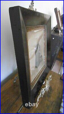 Antique, 19th century, English School, large watercolour painting, rosewood frame