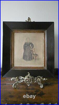 Antique, 19th century, English School, large watercolour painting, rosewood frame