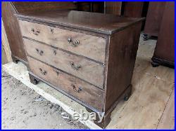 Antique 19th century mahogany large chest of 3 wide drawers BCE020623B