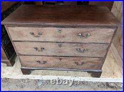 Antique 19th century mahogany large chest of 3 wide drawers BCE020623B