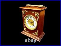 Antique Carriage Clock French19th Century Circa 1870 Mantel Oak Ormolu Large