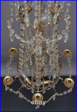 Antique Chandelier Large French Ormolu Crystal Victorian 19th Century c1870