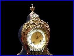 Antique Clock French Boulle Inlay Large Fine Quality 19th Century Mantel Clock