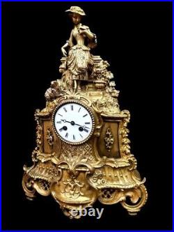 Antique Clock French Early 19th Century Large Ormolu Striking Signed Bronze 1830