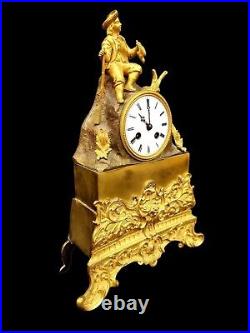 Antique Clock French Ormolu Empire Bronze Early 19th Century Large Bell Striking