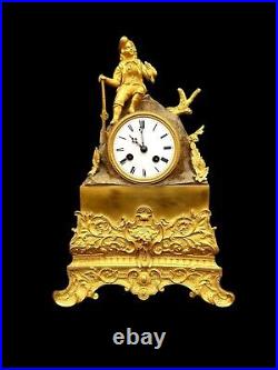 Antique Clock French Ormolu Empire Bronze Early 19th Century Large Bell Striking