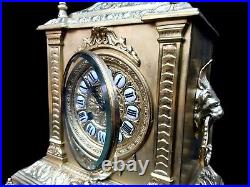 Antique Clock Large French 19th Century Victorian Ormolu Bronze Signed AD Mougin