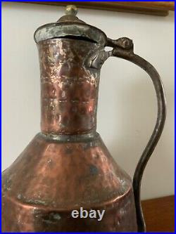 Antique Copper Brass Large Water Kettle /Jug / Pitcher, 19th Century, Sweden