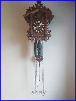 Antique Cuckoo Clock Black Forest Large Striking Carved 19th Century Circa 1870