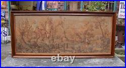 Antique French Large Framed Aubusson Tapestry 19th Century