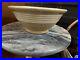 Antique Large 9 Yellow Ware Mixing Bowl with White Bands Waffle19th Century