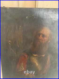Antique Oil Painting Canvas 17th Century Portrait Of A Nobleman