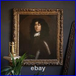 Antique Original Oil Portrait of an Armoured Man by John Closterman 17th Century