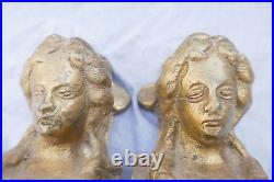Antique Pair French Furniture Fittings Large+Heavy Gilt Bronze Mid 19th Century