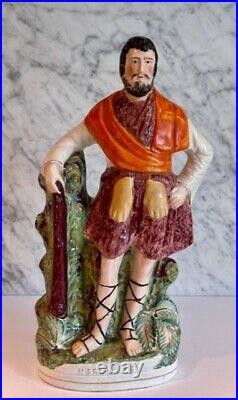 Antique Staffordshire Large Titled Hercules Figure 17 19th Century