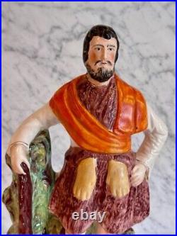 Antique Staffordshire Large Titled Hercules Figure 17 19th Century