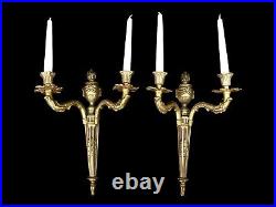Antique Wall Lights Ormolu Bronze Victorian Heavy French Large 1850 19th Century