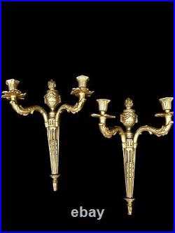 Antique Wall Lights Ormolu Bronze Victorian Heavy French Large 1850 19th Century