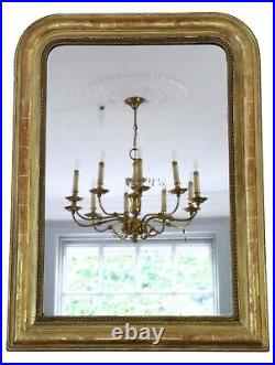 Antique large 19th Century quality gilt overmantle or wall mirror