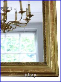 Antique large 19th Century quality gilt overmantle or wall mirror