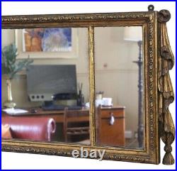 Antique large gilt 19th Century overmantle wall mirror fine quality