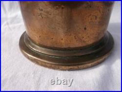 Apothecary Large Heavy Bronze Antique 18th Century Pestle And Mortar. M2726