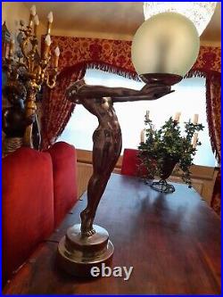Art Deco Lamp Silver Large 79cm Mid Century