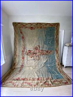 Aubusson Tapestry 19th century carpet floor rug area Antique LARGE textile Time