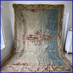 Aubusson Tapestry 19th century carpet floor rug area Antique LARGE textile Time